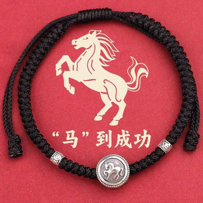 ZenHima Chinese Zodiac 925 Sterling Silver Red String Bracelet - Snake Year Blessing Bracelet