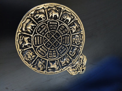 Large Tibetan Nine-Palace Bagua Zodiac Buddha Talisman – Spiritual Decorative Hanging Ornament