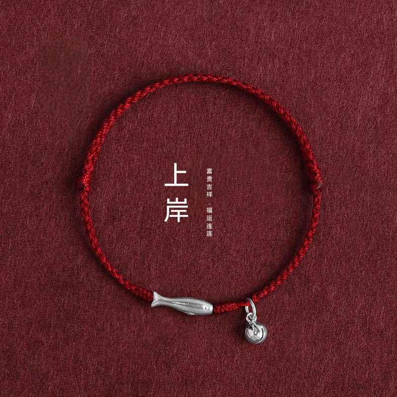 999 Fine Silver Lucky Koi Red String Bracelet & Anklet