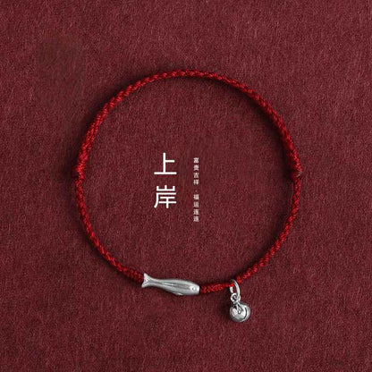 999 Fine Silver Lucky Koi Red String Bracelet & Anklet