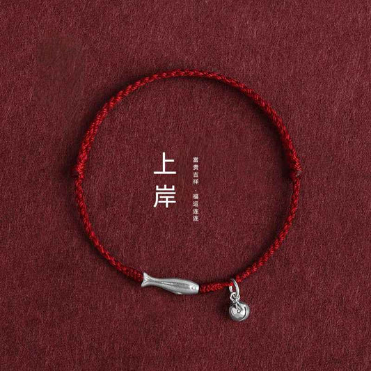 999 Fine Silver Lucky Koi Red String Bracelet & Anklet