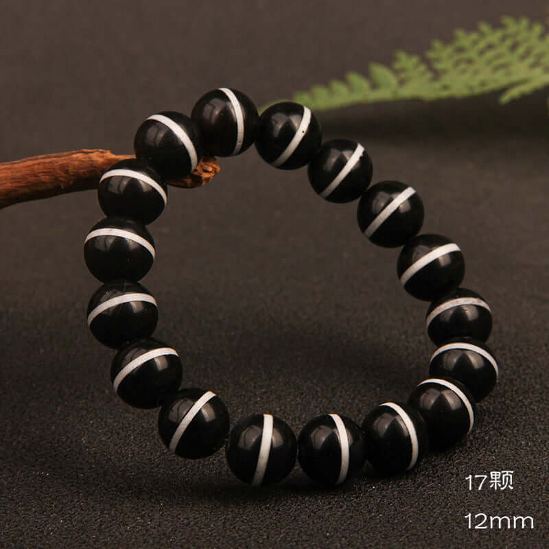 ZenHima Tibetan Black Agate Medicine Buddha Dzi Meditation Bracelet - ZENHIMA