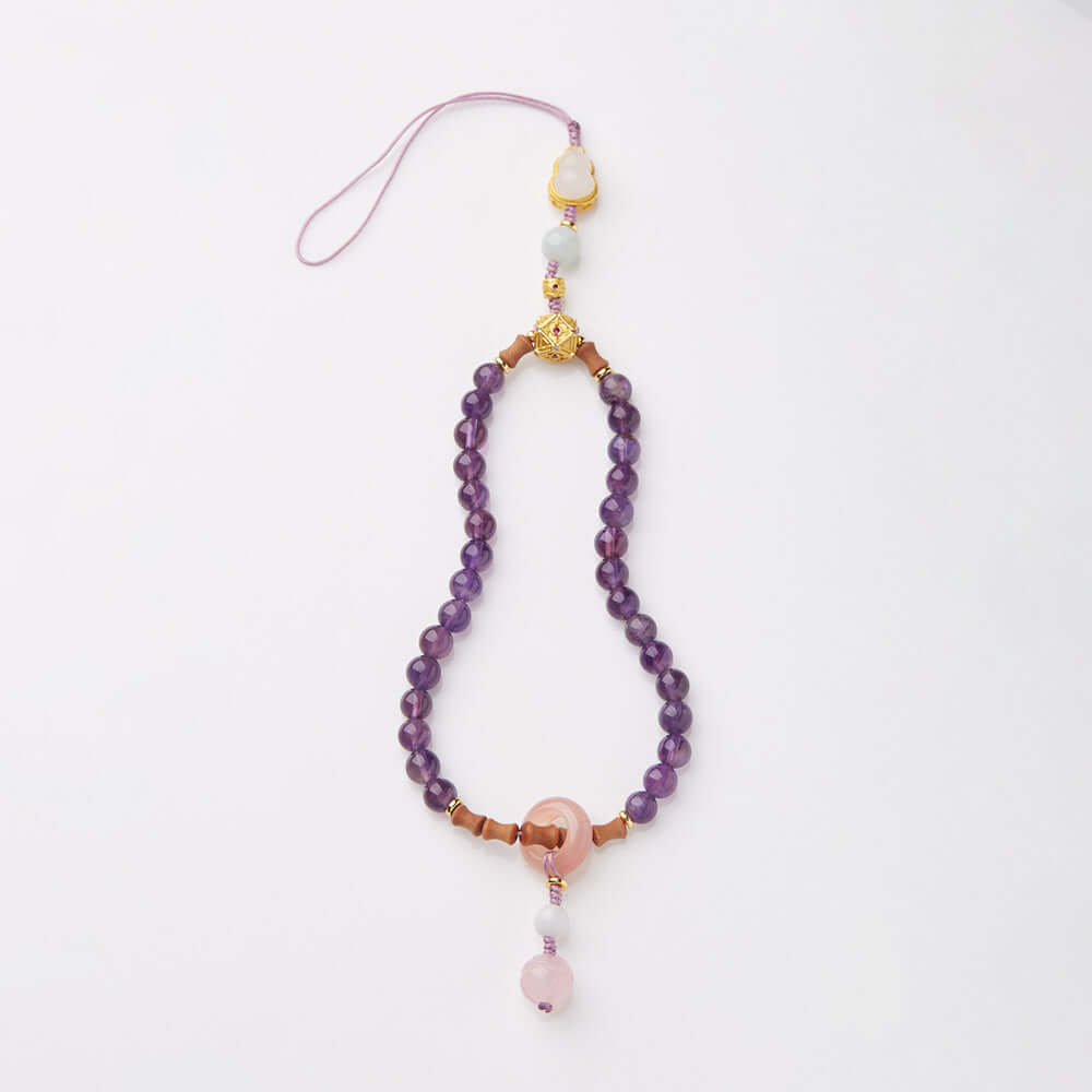 2025 Women’s Nine Purple Fire Bracelet – Natural Amethyst & Phantom Quartz Feng Shui Jewelry - ZENHIMA