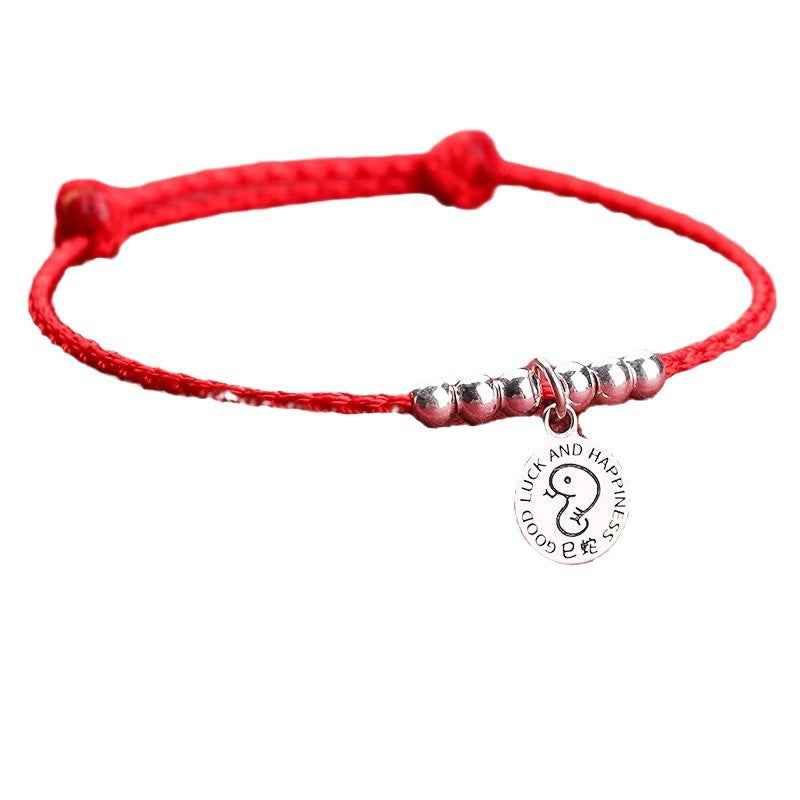 999 Fine Silver Snake Red String Bracelet for Babies & Kids