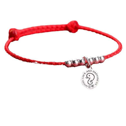 999 Fine Silver Snake Red String Bracelet for Babies & Kids