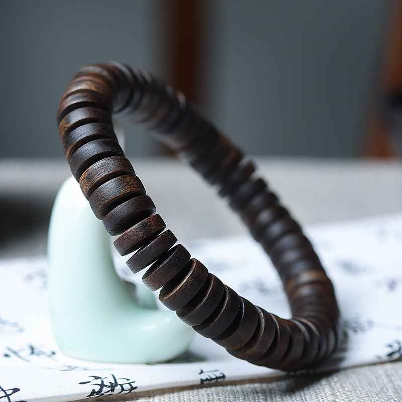 Premium Indonesian Agarwood Natural Slice Mala Bracelet