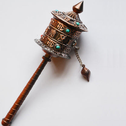 Six-Word Mantra Hand-Cranked Tibetan Portable Prayer Wheel