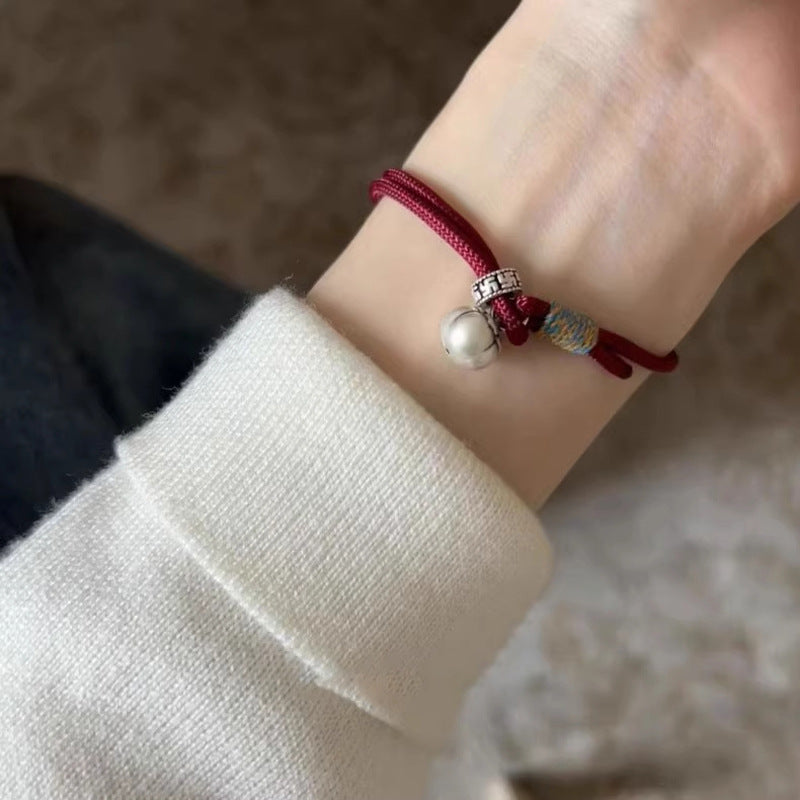 Adjustable 999 Sterling Silver Persimmon Blessing Red String Bracelet – Auspicious for Your Zodiac Year