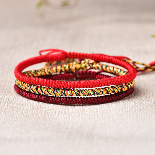 Cross-Border Jewelry Handmade Braided Vajra Knot Bracelet for Women Nine-String Vajra Knot Couple Red Rope Bracelet Ethnic Style Hand Jewelry