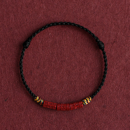 ZenHima Tibetan Om Mani Padme Hum Natural Cinnabar Bracelet / Anklet - ZENHIMA