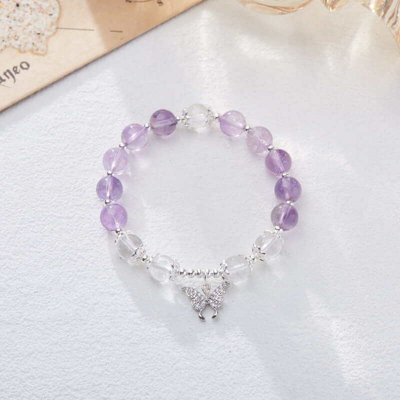 2025 Women’s Nine Purple Fire Bracelet – Natural Amethyst & Phantom Quartz Feng Shui Jewelry - ZENHIMA