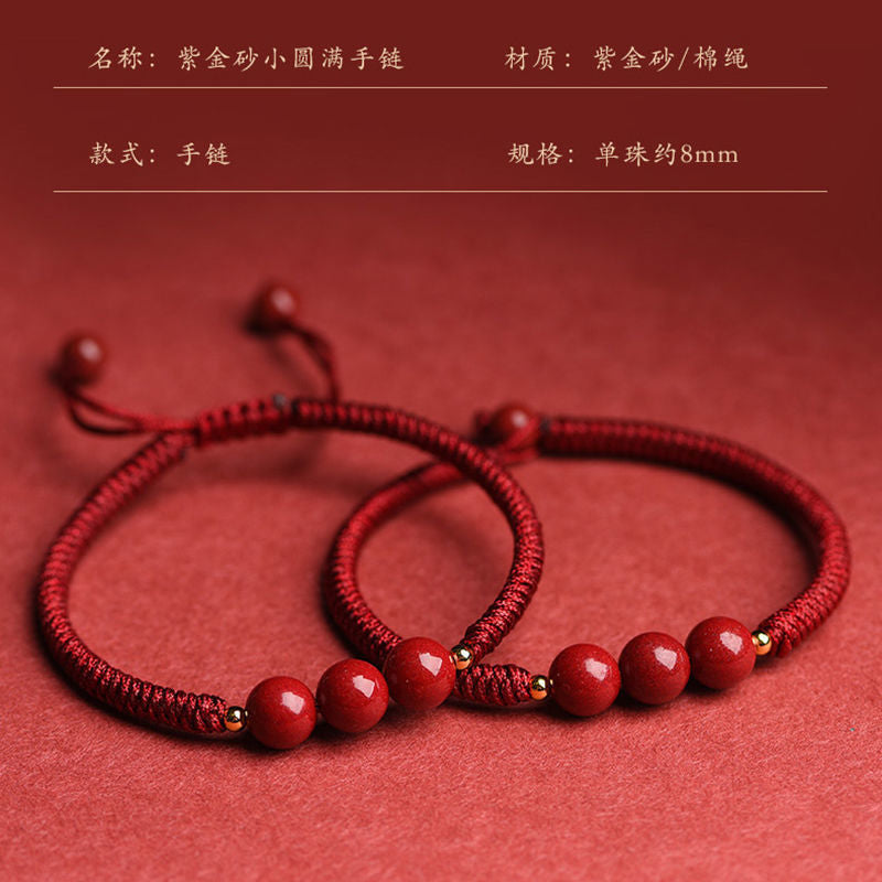 Cinnabar Couple Woven One Heart One Mind Red Rope Bracelet for Women