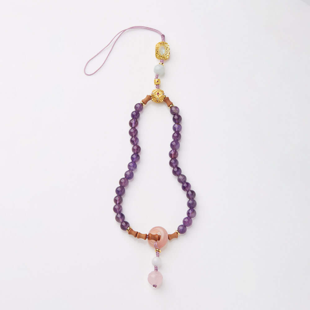 2025 Women’s Nine Purple Fire Bracelet – Natural Amethyst & Phantom Quartz Feng Shui Jewelry - ZENHIMA