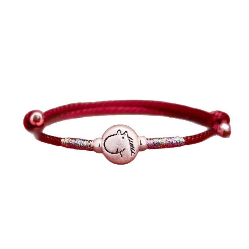ZenHima Sternzeichen 999 Rein Silber Rotes Armband – 2026 Segensarmband Jahr des Pferdes
