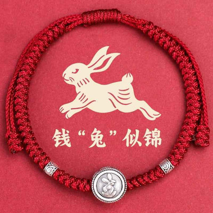 ZenHima Chinese Zodiac 925 Sterling Silver Red String Bracelet - Snake Year Blessing Bracelet