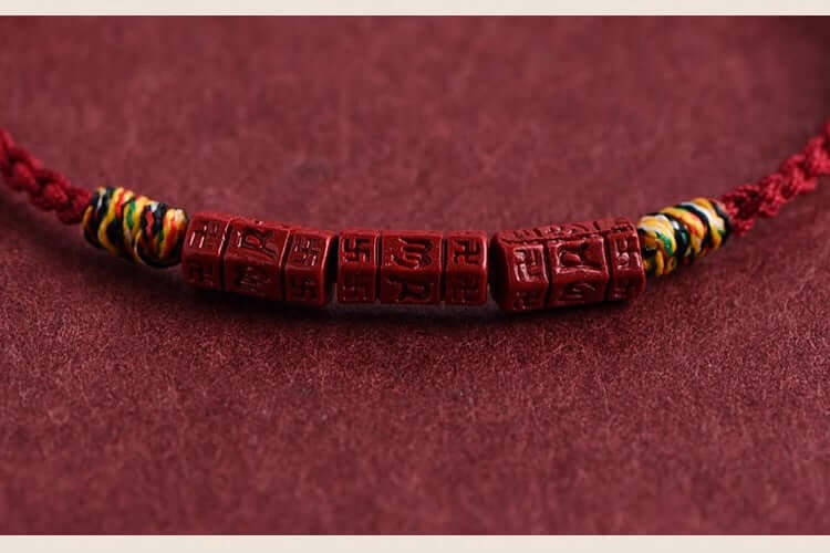 ZenHima Tibetan Om Mani Padme Hum Natural Cinnabar Bracelet / Anklet - ZENHIMA