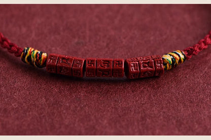 ZenHima Tibetan Om Mani Padme Hum Natural Cinnabar Bracelet / Anklet - ZENHIMA