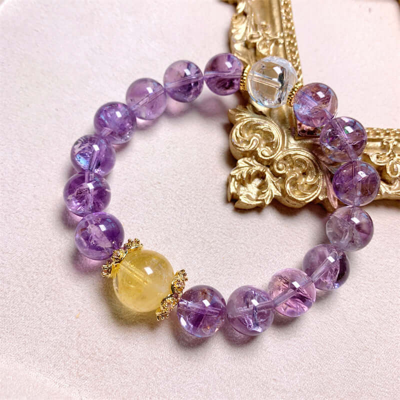 ZenHima Natural Amethyst Nine Purple Fire Bracelet - ZENHIMA