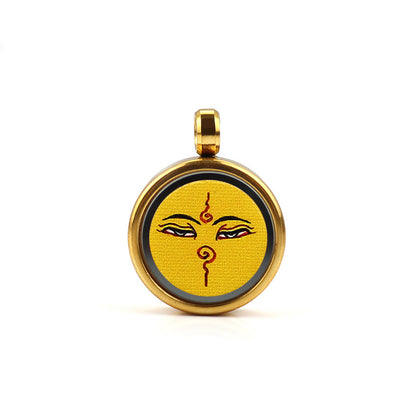 Tibetan Style 1.5cm Stainless Steel Mini Small Thangka - God of Wealth Thangka Gawu Box Pendant - ZENHIMA