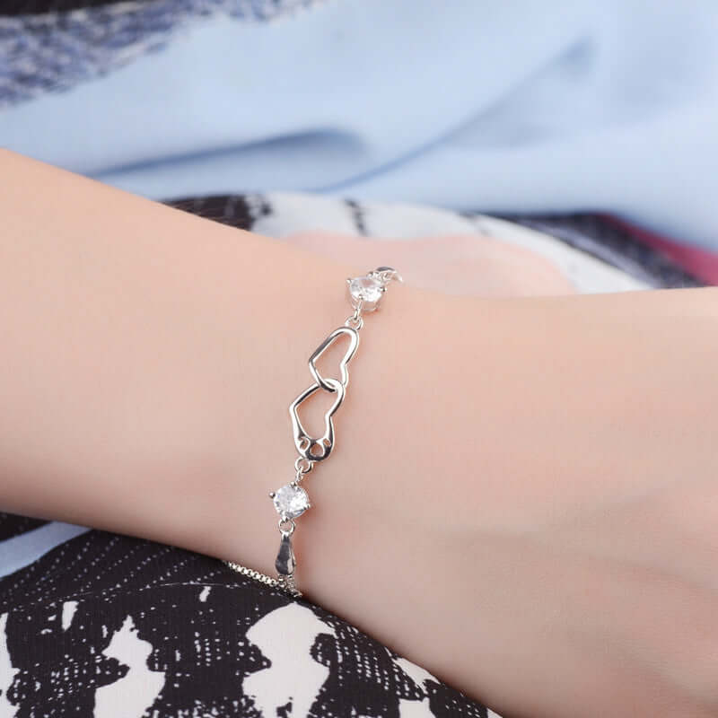 ZenHima Heart Amethyst Sterling Silver Bracelet - ZENHIMA