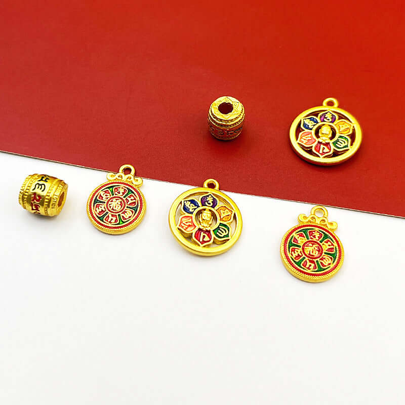 ZenHima Hand-painted Six-Word Mantra Bead Pendant – DIY Thangka Bracelet - ZENHIMA