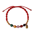 ZenHima Five Wealth Gods Red String Bracelet - Horse Year Blessing Gift