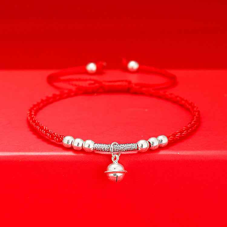 999 Fine Silver Lucky Bell Red String Bracelet & Anklet