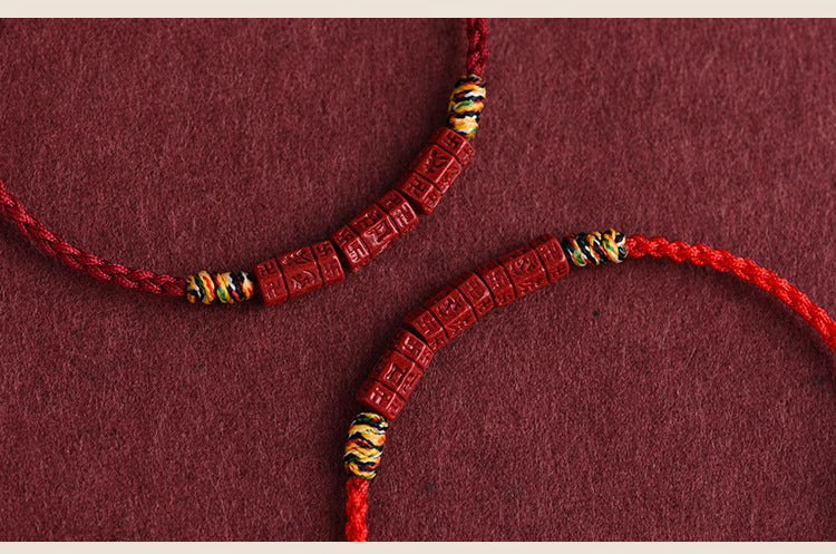 ZenHima Tibetan Om Mani Padme Hum Natural Cinnabar Bracelet / Anklet