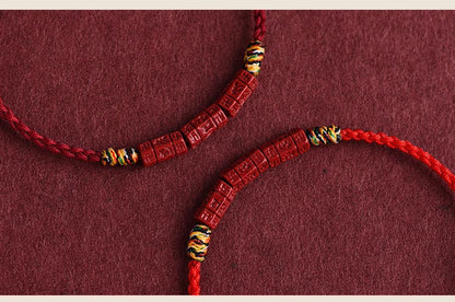 ZenHima Tibetan Om Mani Padme Hum Natural Cinnabar Bracelet / Anklet - ZENHIMA