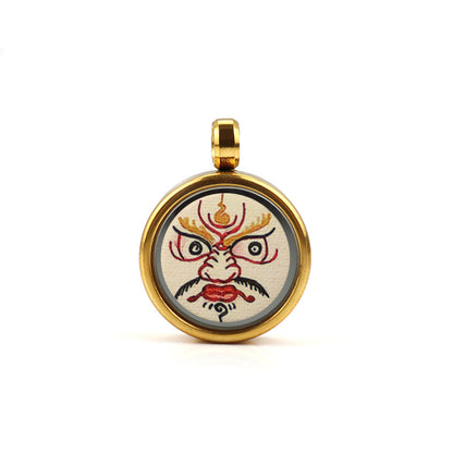 Tibetan Style 1.5cm Stainless Steel Mini Small Thangka - God of Wealth Thangka Gawu Box Pendant - ZENHIMA