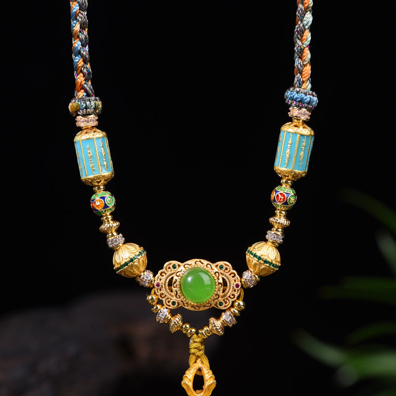 Zenhima Zakiram Thangka Necklace Hand-woven Pendant - ZENHIMA