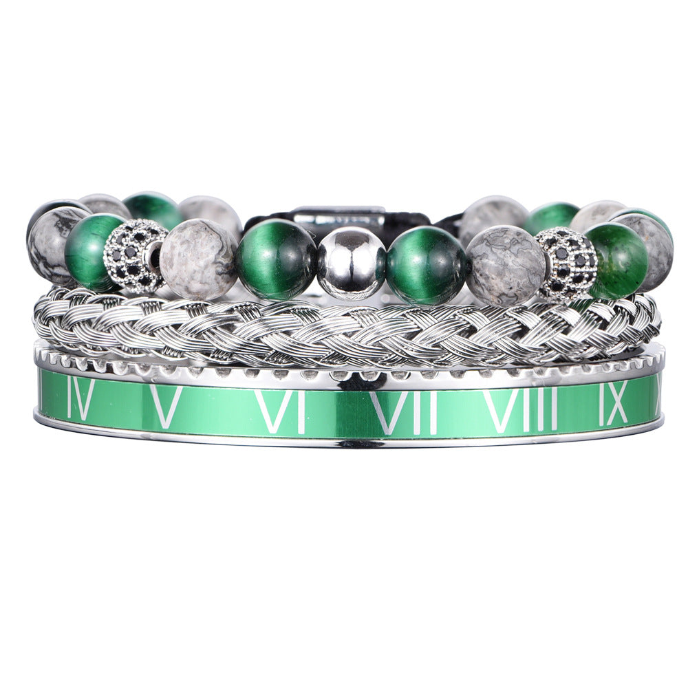 Bracciale con numeri romani e Lapislazzuli naturali a torsione