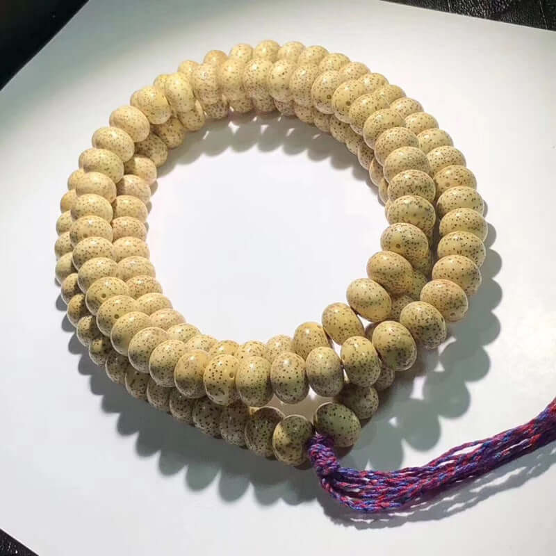 ZenHima Tibetan Natural Star Moon Bodhi 108 Golden Seed Apple-Shaped Buddhist Mala Beads - ZENHIMA