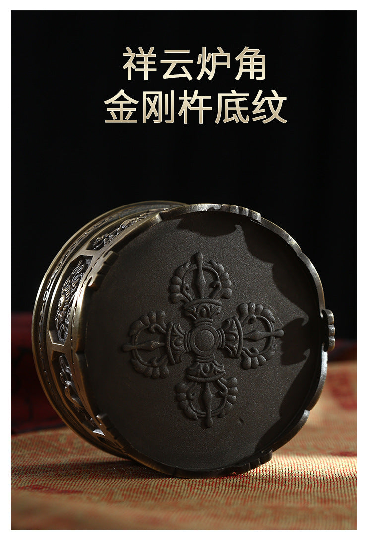 ZenHima Full-Metal Tibetan Incense Burner for Sandalwood & Agarwood - ZENHIMA