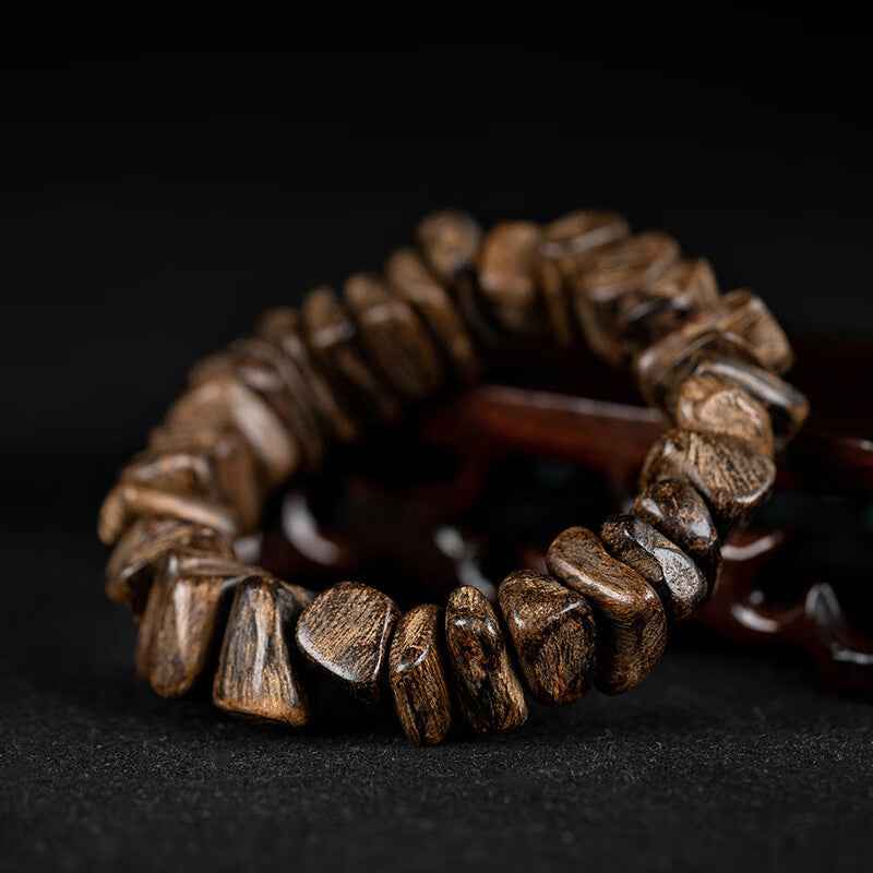 Premium Indonesian Tarakan Agarwood Natural Shape Beaded Bracelet