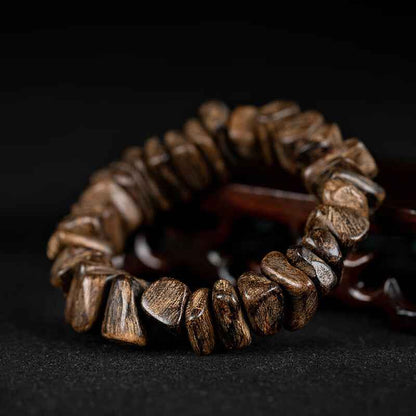 Premium Indonesian Tarakan Agarwood Natural Shape Beaded Bracelet