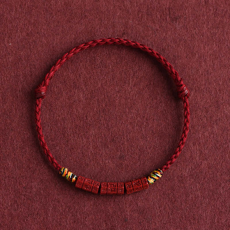 ZenHima Tibetan Om Mani Padme Hum Natural Cinnabar Bracelet / Anklet - ZENHIMA