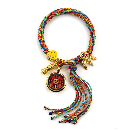 Tibetan Style 1.5cm Stainless Steel Mini Small Thangka - God of Wealth Thangka Gawu Box Pendant - ZENHIMA