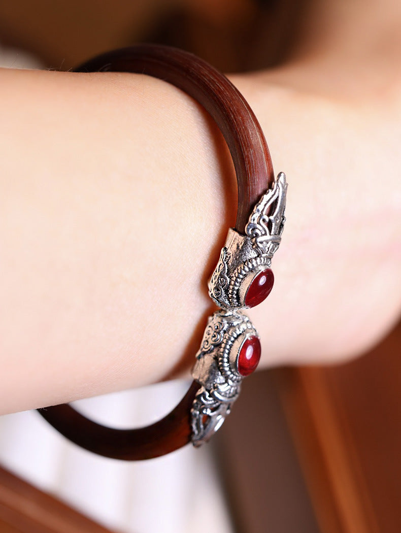 ZenHima Tibetan Handmade Seamless Chicken Blood Vine Bracelet and Ring - ZENHIMA