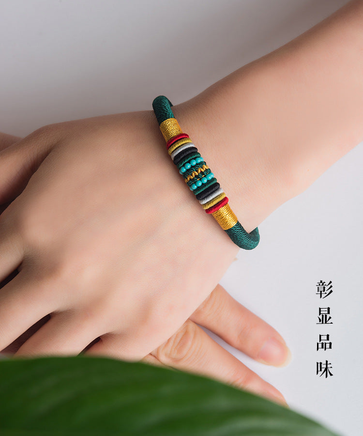 Handwoven Tibetan Nine-Strand Vajra Knot Red String Bracelet - ZENHIMA