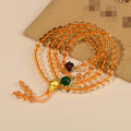 ZenHima Yellow Crystal 108 Bead Mala Necklace & Bracelet for Men & Women - ZENHIMA