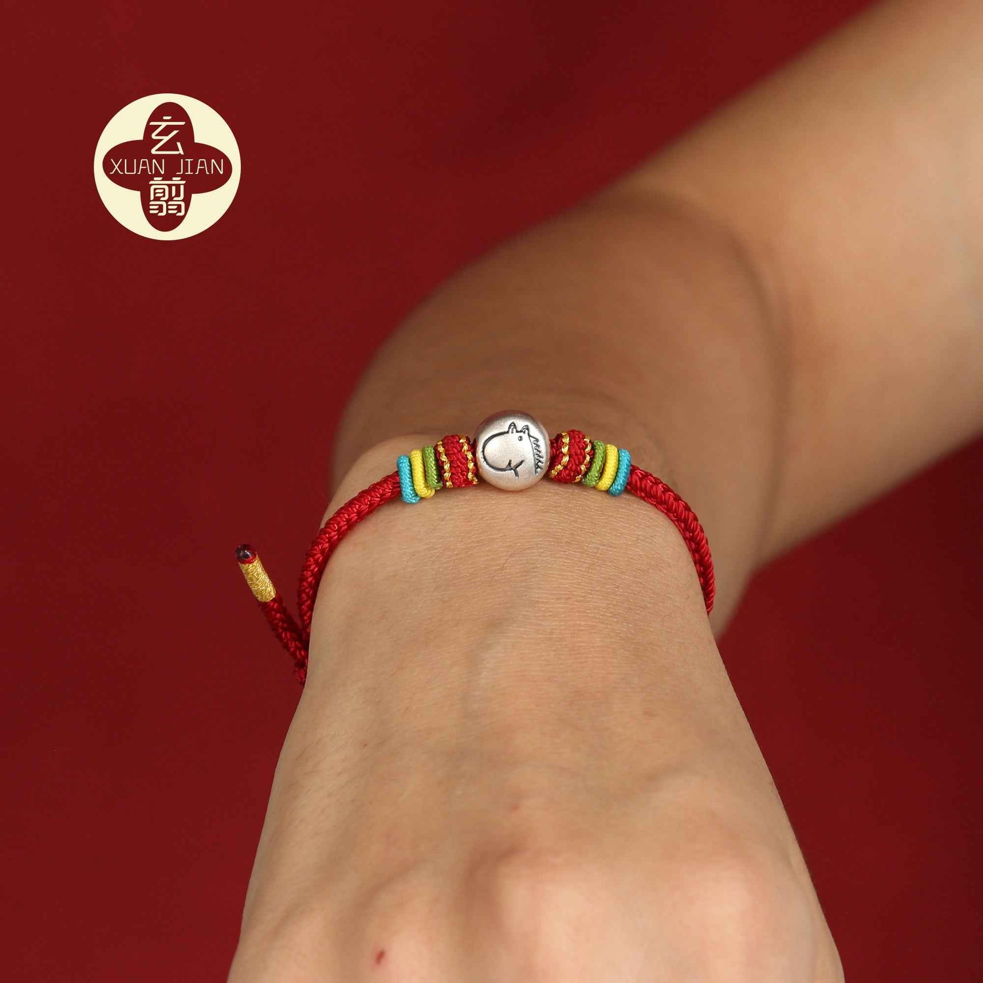 ZenHima Harmony Chinese Zodiac Rotating Bead 999 Fine Silver Luck Red String Bracelet