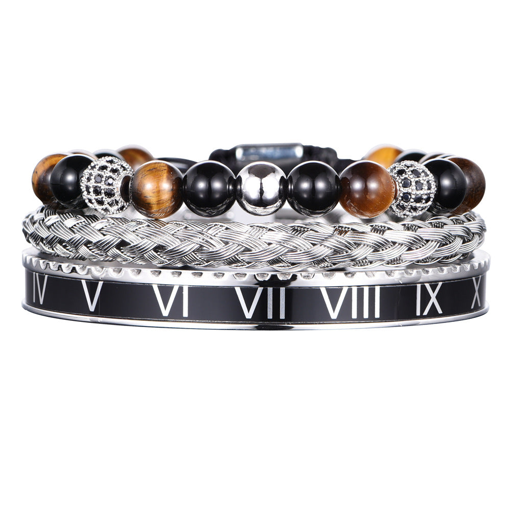 Bracciale con numeri romani e Lapislazzuli naturali a torsione