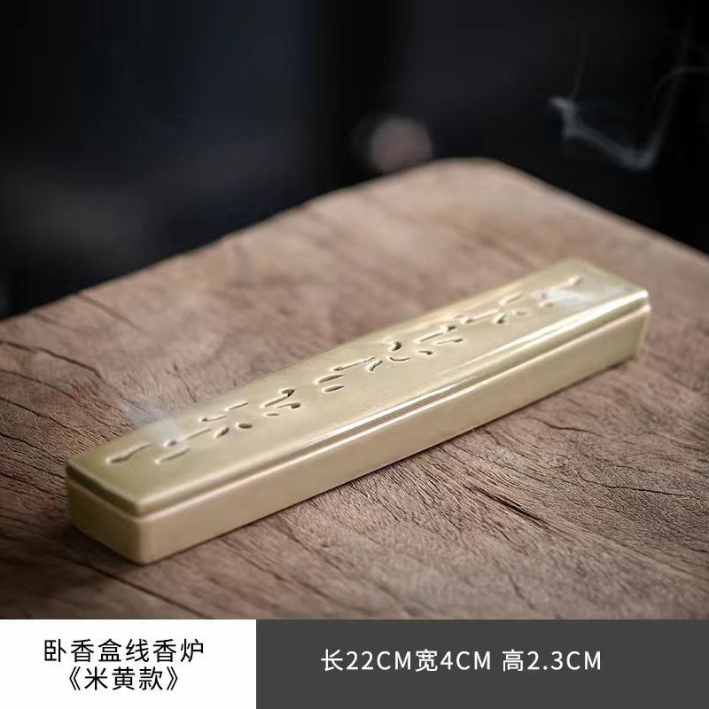 ZenHima Ceramic Horizontal Incense Burner for Sandalwood & Agarwood - ZENHIMA