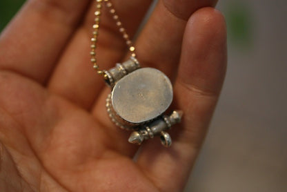 Tibetan Handmade Gau Box Pendant Necklace with Turquoise, Ruby and Silver - ZENHIMA