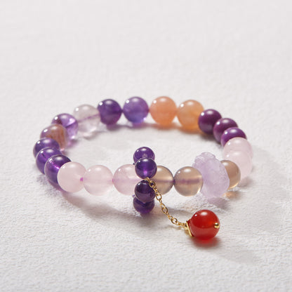 2025 Women’s Nine Purple Fire Bracelet – Natural Amethyst & Phantom Quartz Feng Shui Jewelry - ZENHIMA