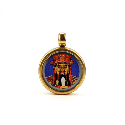 Tibetan Style 1.5cm Stainless Steel Mini Small Thangka - God of Wealth Thangka Gawu Box Pendant - ZENHIMA