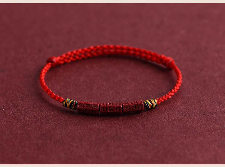 ZenHima Tibetan Om Mani Padme Hum Natural Cinnabar Bracelet / Anklet - ZENHIMA