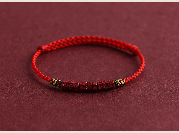 ZenHima Tibetan Om Mani Padme Hum Natural Cinnabar Bracelet / Anklet