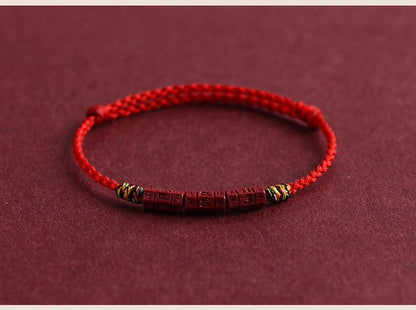 ZenHima Tibetan Om Mani Padme Hum Natural Cinnabar Bracelet / Anklet - ZENHIMA